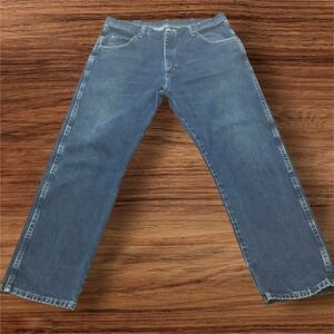 Wrangler Mens Regular Fit Straight Leg Jeans Blue Denim 38x29